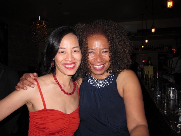 Lia Chang & Lorey Hayes at Flute Champagne Bar in NYC on April 17, 2013